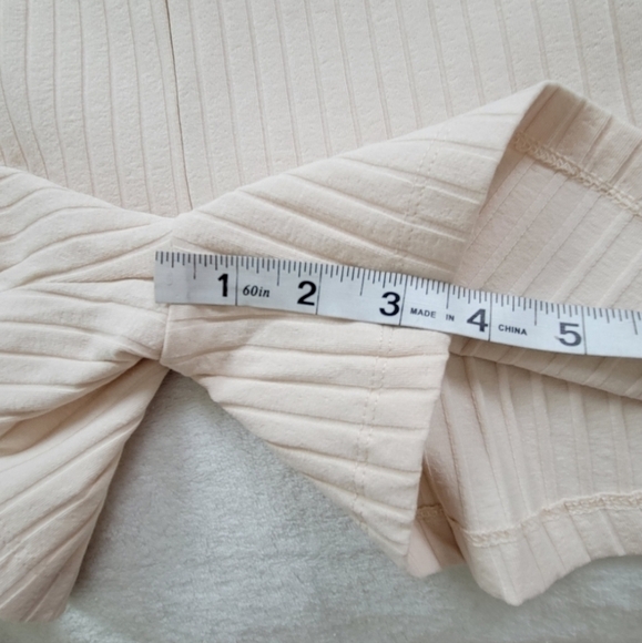 Zara Racerback Ribbed Knit Oatmeal Cream Colored Sleeveless Romper Cat Suit - Picture 9 of 10